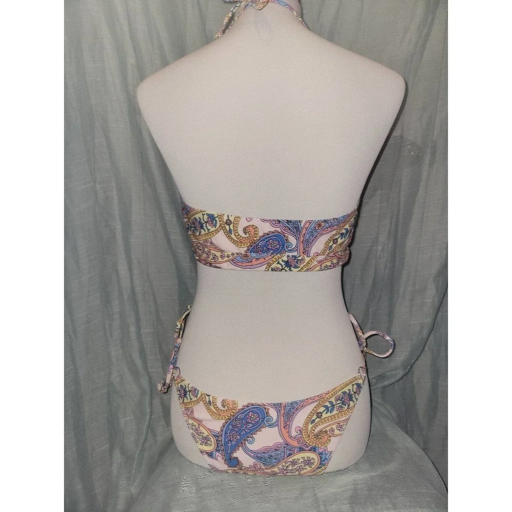 NWOT Paisley tie up Bikini large